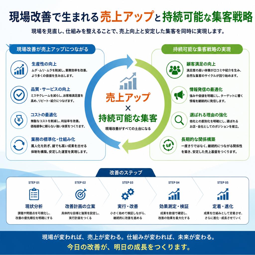 現場改善で生まれる売上アップと持続可能な集客戦略