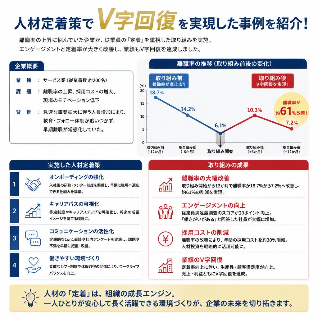 人材定着策でV字回復を実現した事例を紹介！