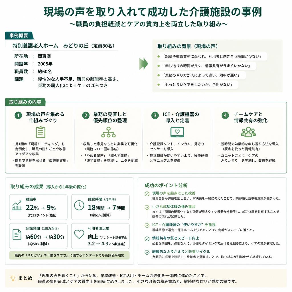 成功した事例紹介：現場の声を反映した施策