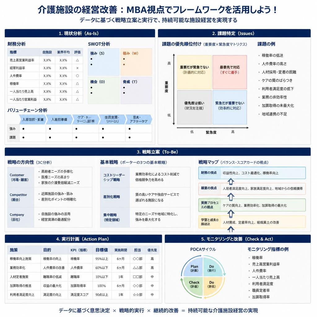 介護施設の経営改善、MBA視点でフレームワークを活用しよう！